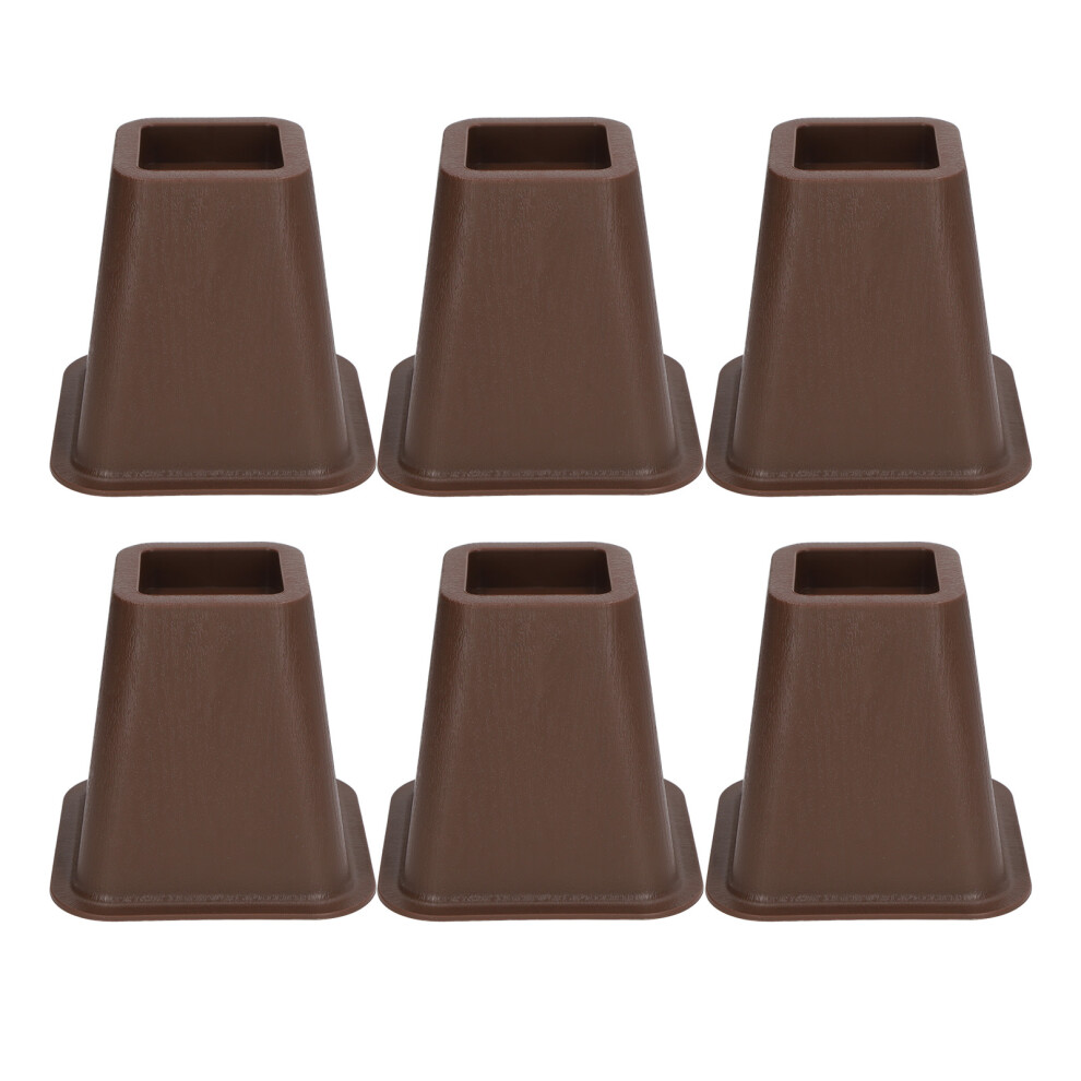 Heavy Duty Furniture Risers Stackable Bed Lifters High Impact Resistant Composite With Rounded Safety Corners And Floor Friendly Design Wood Tone