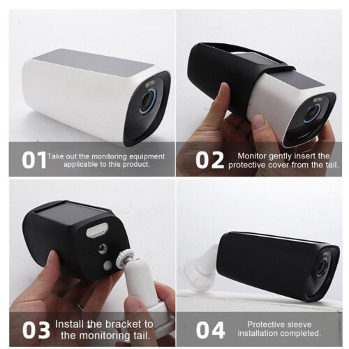 Capa de Silicone de Fácil Instalação para Câmera de Vigilância, Capa Protetora Compatível com para  Security EufyCam S330