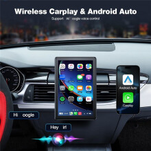 8-Tums Trådlös Carplay-Skärm för Bil, Android Auto Bärbar Bilradio, Horisontell och Vertikal Skärm, Navigering