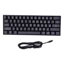 60% Compact Mechanical Keyboard With Linear Red Switches, Double Shot Keycaps, Adjustable Feet, Detachable Usb-C Cable, Led Backlighting, Anti