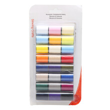 Smooth Stitches Polyester Sewing Thread, Comprehensive Thread Color, 24Rolls Assorted Bright Colors, 22yd Length Each, Nice Elasticity, For Crafting