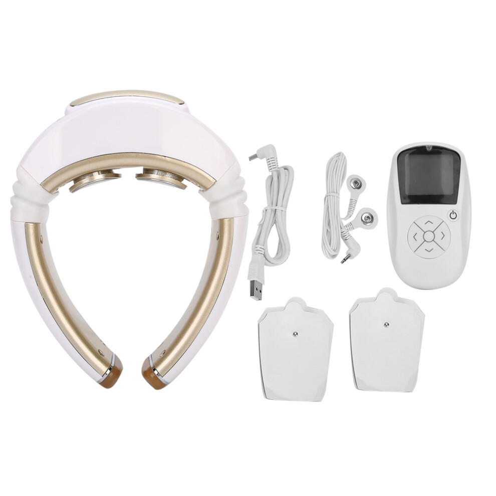 Deep Tissue Neck Massager with Heat, Pain Relief & Muscle Relaxation, Portable EMS & TENS Neck Massager, Electric Pulse Magnetic Effect,