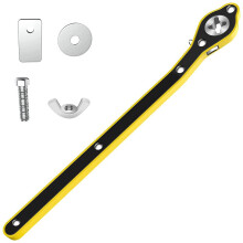Rotating Head Ratchet Wrench Car Jack Wrench, Labor-Saving Design For Scissor Jack, Ergonomic Reinforced Wrench, Metal Garage Tire Wheel Lug Wrench