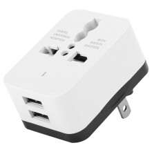 Universal Travel Adapter, Blue Indicator Light For Charging Status, World-Wide Adapters, High Compatibility With Input Voltage: 110-250V, US Plug