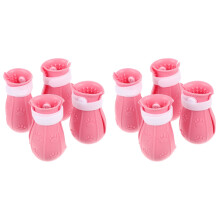 8Pièces Chaussures Roses Anti-Rayures Pour Chats Protection Ajustable