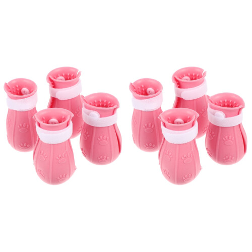 8Pièces Chaussures Roses Anti-Rayures Pour Chats Protection Ajustable