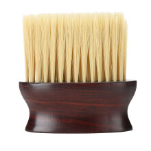 Professional Hair Cutting Accessory, Soft Nylon Neck Duster Barber Brush With Smooth Surface For Gentle Skin Contact, Ergonomic Wooden Handle Design