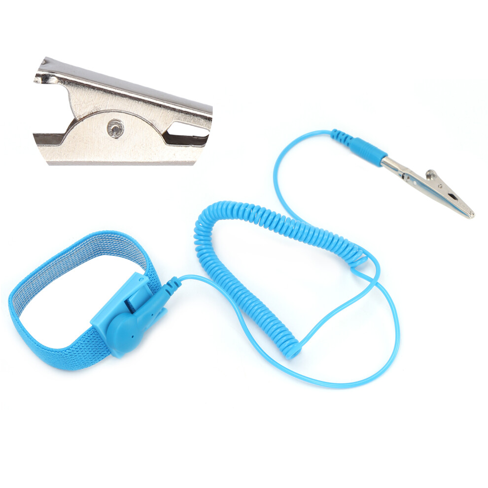 Anti Static Esd Wrist Strap With Cord For Electronics & Factory Use Blue 9371391681675