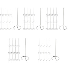 60Pièces Bâtons De Brochettes Acier Pour Grill Airfryer Argent