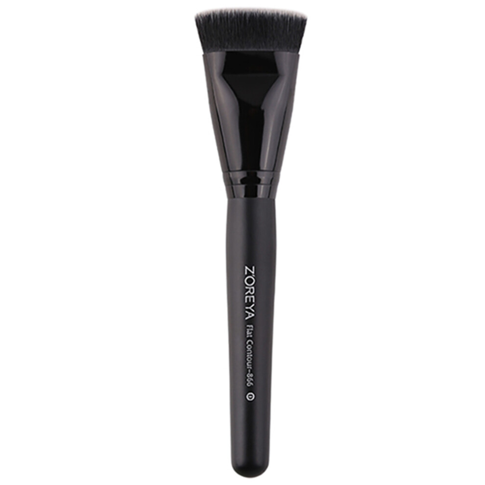 Compact Foundation Brush, Flawless High Coverage Application Brush for Powder and Liquid Makeup, Angled for Precise Contouring
