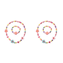 2St Kinderarmband En Ketting Kleurrijk Met En Hartvorm