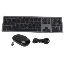 Rechargeable Wireless Keyboard and Mouse Combo Quiet Keys Full Size Number Pad Ultra Slim Design2.4G Stable Connection Ergonomic Build Anti Skid