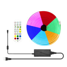 RGB LED neonfény szalag, 2 m, rugalmas, alkalmazással és távirányítóval