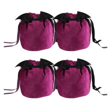 Dungeons Dragons Dice Bag Velvet Storage Pouch With Drawstring Secure Closure Big Capacity For Polyhedral Resin Metal Dice, Bat Style Handles Easy To