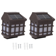 2Pack LED Solar Wall Light for Garden, Courtyard & Porch