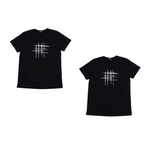 2Stk Schwarzes Herren T-Shirt Kurzarm Polyester Casual 2