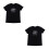 2Stk Schwarzes Herren T-Shirt Kurzarm Polyester Casual 8