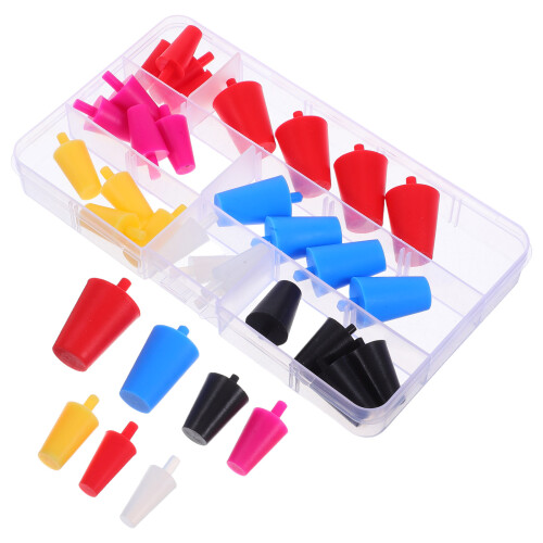140Pièces Bouchons Silicone Taperés Résistants Chaleur Multi-Couleurs 2