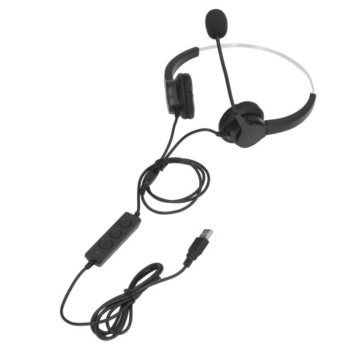 Precision Engineered USB Headset, Extensive Compatibility for Widespread Use, Noise Cancelling for Clear Calls, Retractable Design for Durability and 2