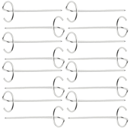 60Pièces Brochettes Bbq Argentées Acier Pour Grill Friteuse 1