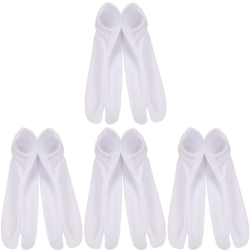 4Pairs White Tabi Socks Men Two-Toed Soft Breathable Athletic Socks 2