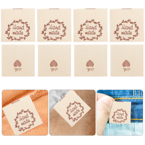 400Stk Handmade Tags Baumwolle Beige Für Textil Deko Kleidung 1