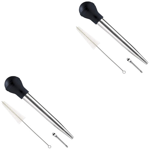 2Sets Ergonomic Black Meat Injector for Kitchen Cooking and Barbecue 1