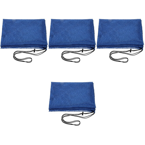 4Pcs Blue Mesh Bags Drawstring Adjustable Sports Balls Organizer 2