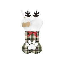 Durable Cloth Christmas Stocking with Metal Hooks48x24cm for Home Decor and Gift Storage