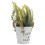 3Pcs Artificial Yellow Bonsai Plastic Potted Plants for Table Decor 3