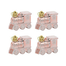 Hand-Crafted Glass Inspired Christmas Train Ornaments Glittery Holiday Decor Festive Keepsake Gifts Rose Gold Decorative Pendants