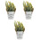 3Pcs Artificial Yellow Bonsai Plastic Potted Plants for Table Decor 4