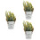 3Pcs Artificial Yellow Bonsai Plastic Potted Plants for Table Decor 7
