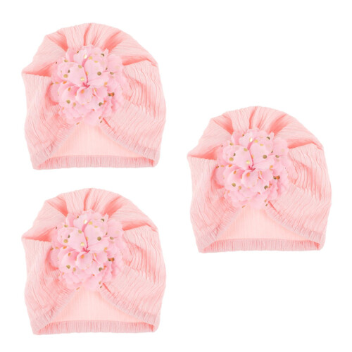 3Pièces Bonnets - Bébé Roses À Fleurs En Polyester 2