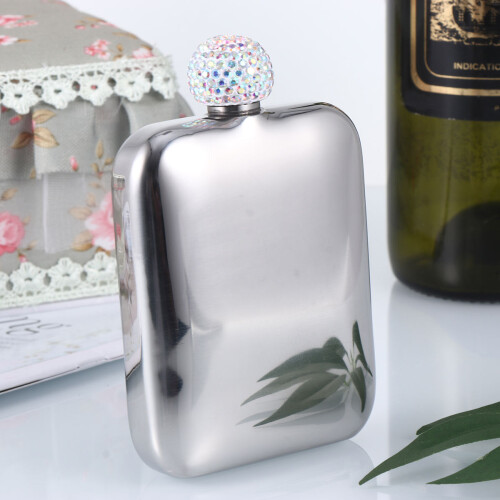 2Pièces Vin Mini Argenté Acier Inoxydable Strass 1