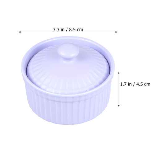 3Pcs Purple Ceramic Oven Safe Ramekin Bowls for Pudding and Soup 1