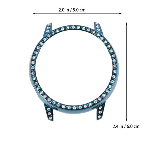 1Pc Practical Sky-Blue Watch Protection Case Diamond Studded Cover 2