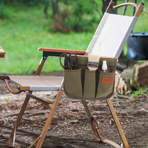 2Stk Armlehnen Olive Canvas Camping Aufbewahrung 2