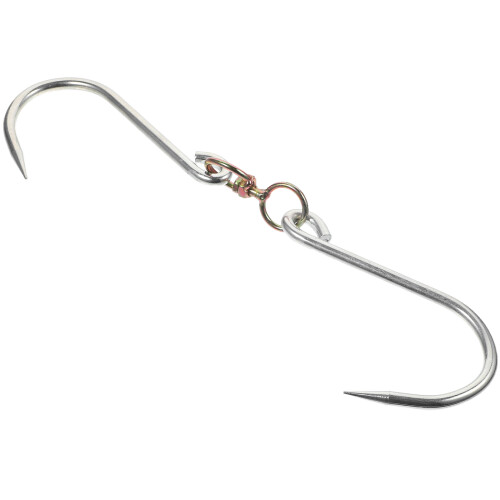 5Pcs Metal Meat Hooks with Rotating Ring Silver Hooks for Meat Hanging 2