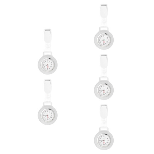 5Pcs Convenient Nurse Watch White Multi-Function Clip Portable Supply 1