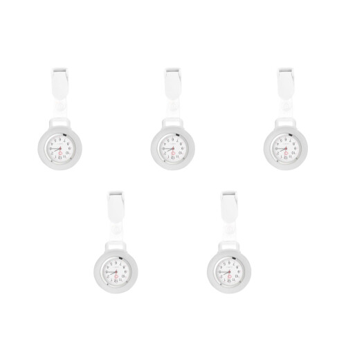 5Pcs Convenient Nurse Watch White Multi-Function Clip Portable Supply 2