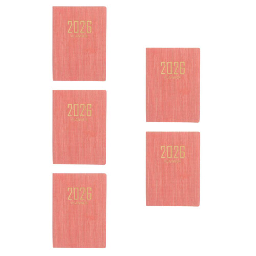5Pcs Planner 2026 PU Small Planner for Home Use 2