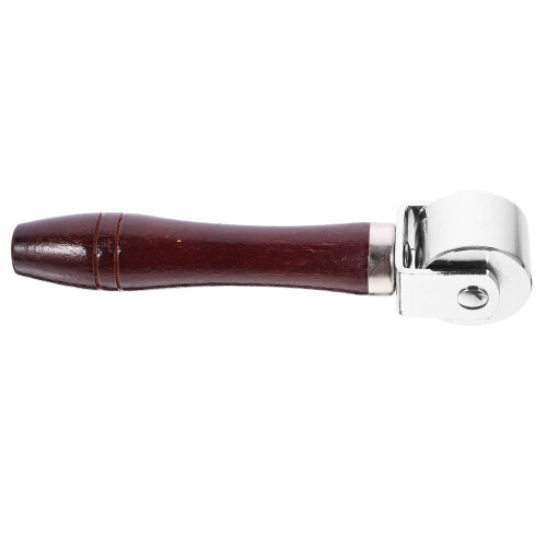 2Pcs Handheld Seam Roller Tool Coffee Wood Handle for Crafting 1