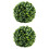 2Pcs Realistic Green Artificial Topiary Balls Plastic Hanging Decor 5
