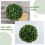 2Pcs Realistic Green Artificial Topiary Balls Plastic Hanging Decor 9