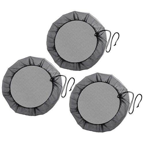 6Pcs Practical Black Mesh Rain Barrel Net Cover Drawstring 2