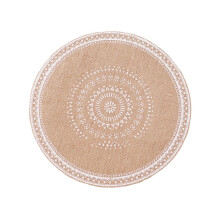 Durable Washable Placemats Cotton Linen Woven Boho Round Table Mats Decorative Heat Resistant Dining Table Mat For Farmhouse Rustic And Bohemian