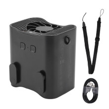 Genopladelig taljeklemmeventilator med powerbank og LED-lys