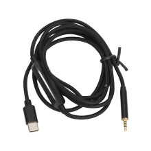 Gold Plated Connector Audio Headphone Cable With In Line MIC Remote Control OFC Nylo Braided Wire Provides Durable Cable Crisp Audio Performance For
