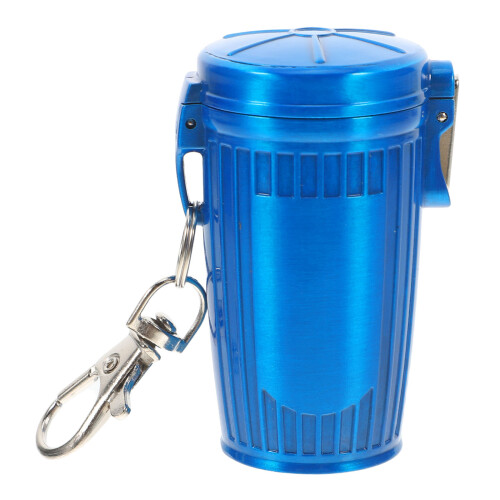Cendrier De Poche Métal Bleu Pour Usage Extérieur Fermé